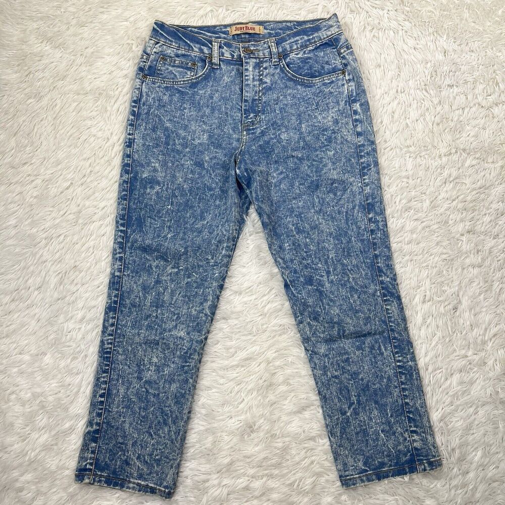 Judy Blue Women Jeans Light Blue‎ Acid Wash Denim Stretch Distressed Slim 4/23